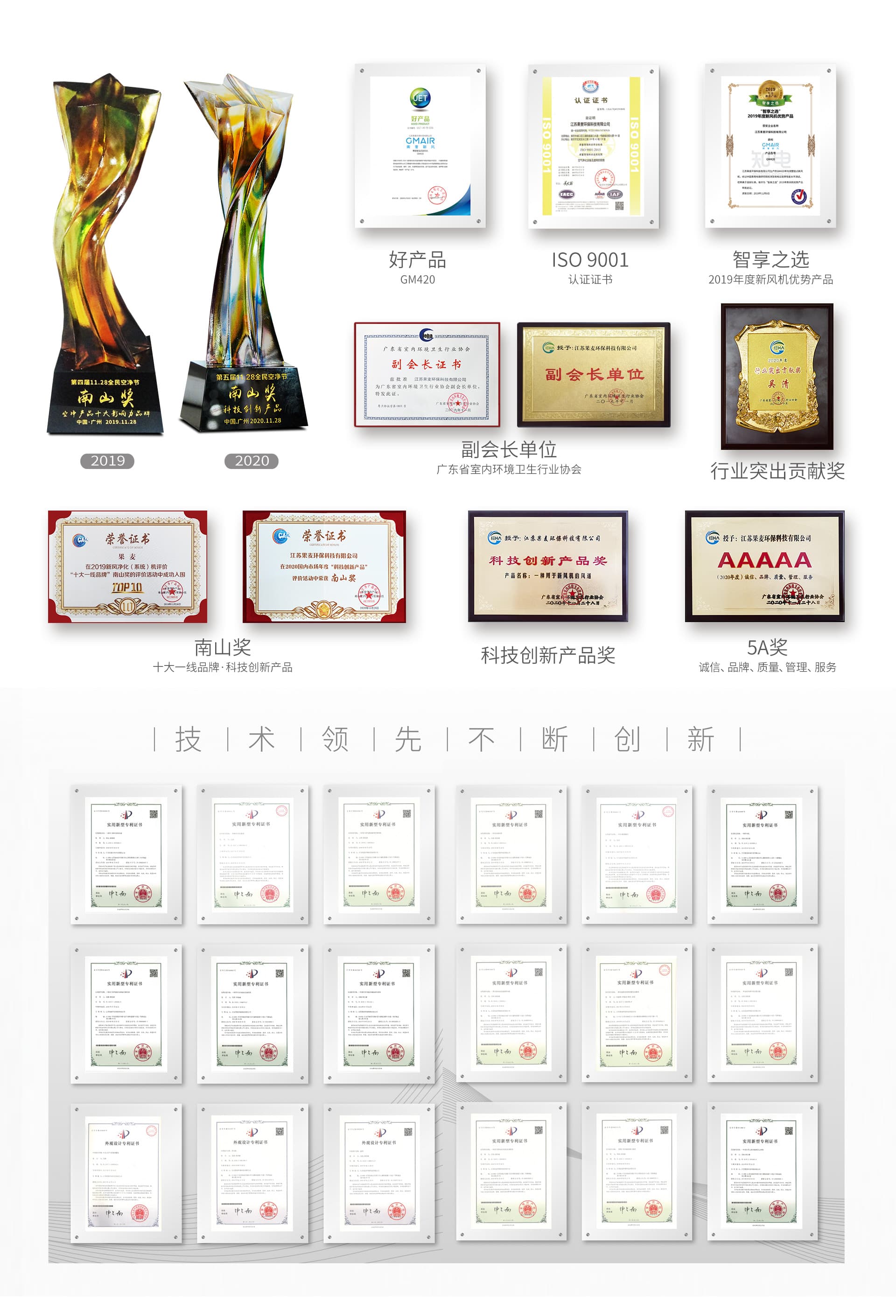 果麦 GMAIR 品牌荣誉证书